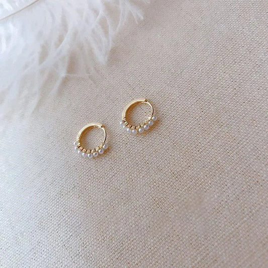 MINI ARRACADAS PERLA GOLD