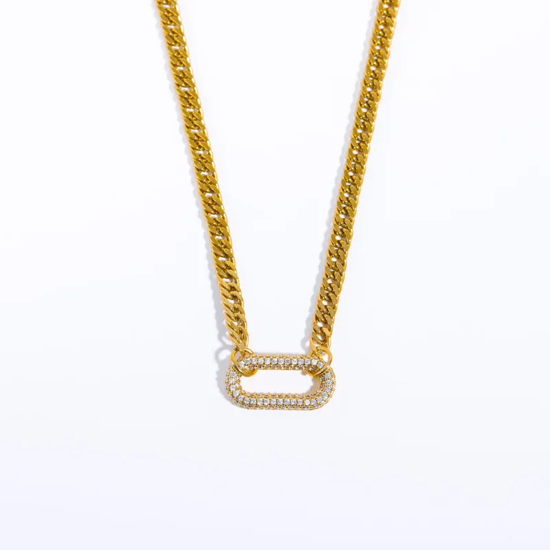 COLLAR CHUNCKY GOLDEN WITH DIAMONDS