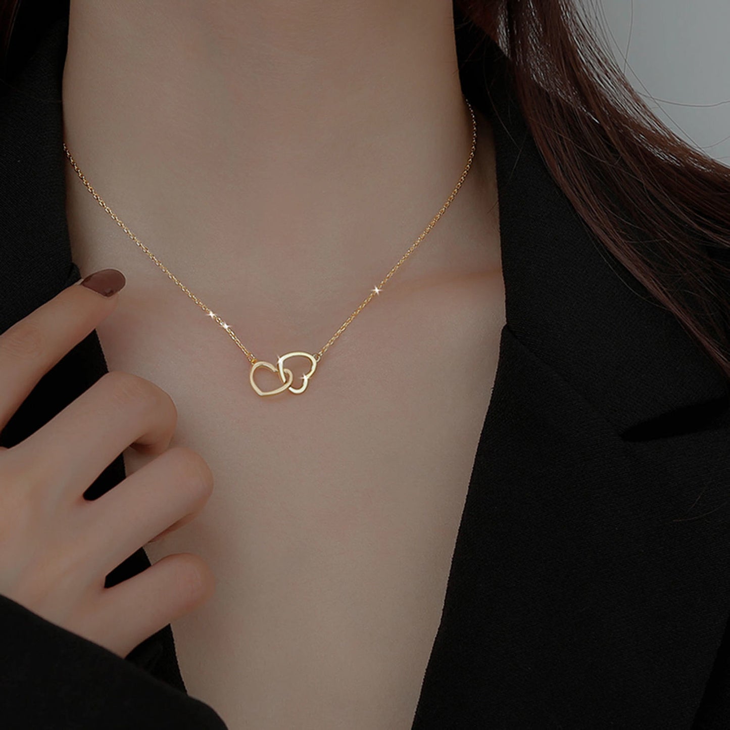 COLLAR DOBLE GOLDEN HEARTH